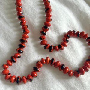 red-tone puka chips necklace